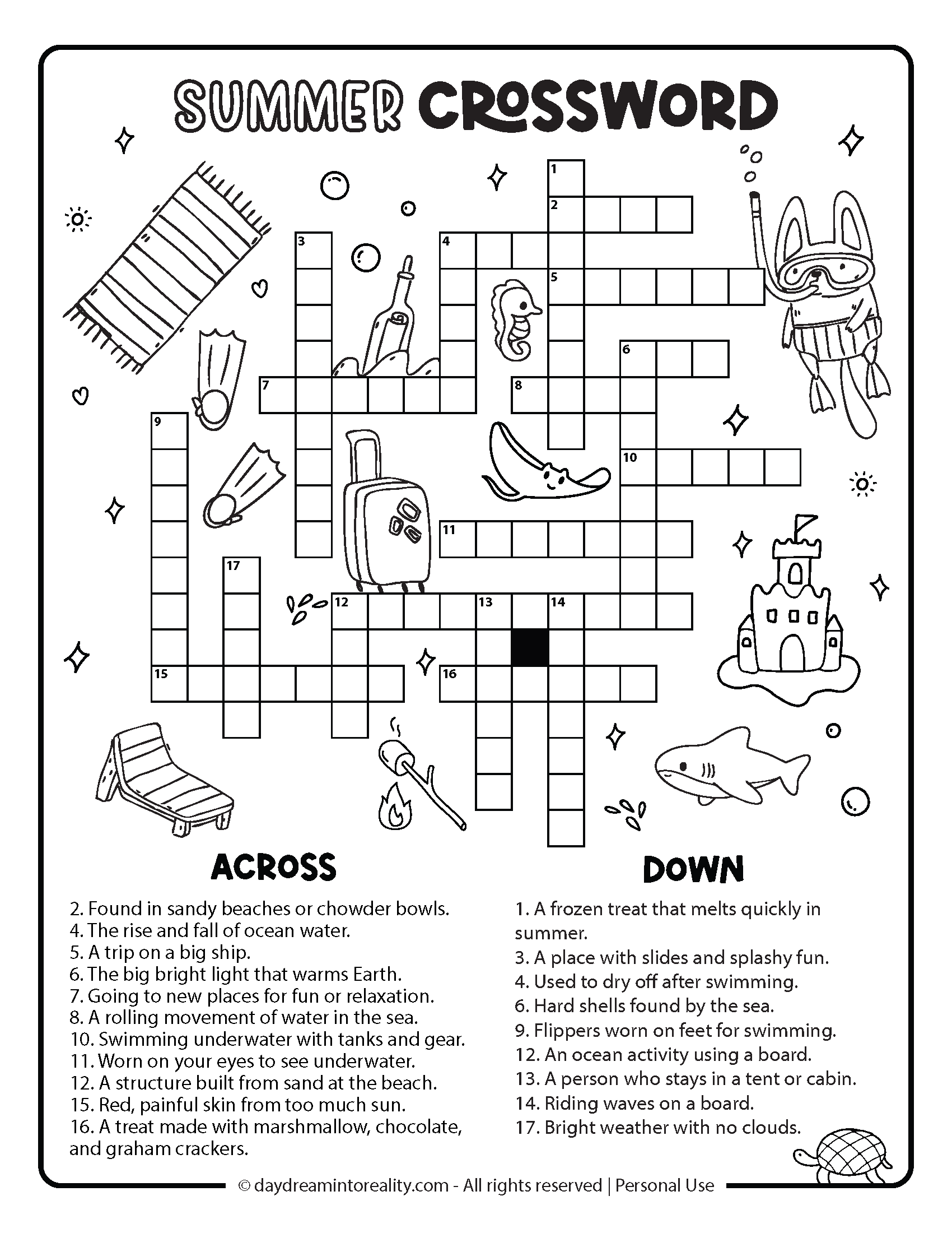 10 summer crossword puzzles free printable pdfs from easy to