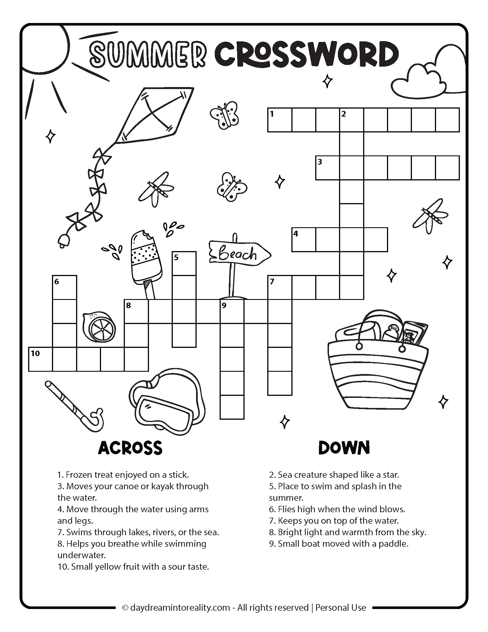 10 summer crossword puzzles free printable pdfs from easy to 10 summer crossword puzzles free printable pdfs from easy to