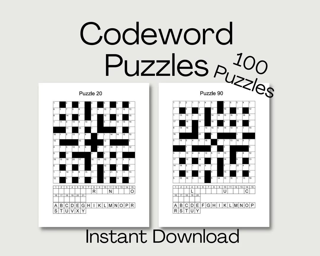 100 Codeword Puzzles Coded Crosswords Printable Codeword Puzzles Instant Download Etsy UK 100 Codeword Puzzles Coded Crosswords Printable Codeword Puzzles Instant Download Etsy UK