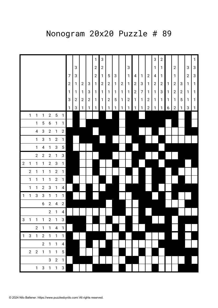100 Huge Nonogram Puzzles PRINTABLE DOWNLOAD Puzzles By Nilo 100 Huge Nonogram Puzzles PRINTABLE DOWNLOAD Puzzles By Nilo