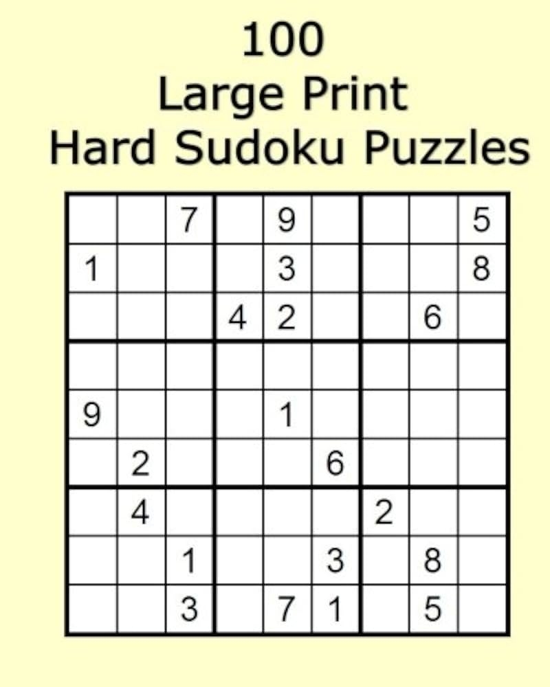 100 Large Print Hard Sudoku Puzzles Murchadh Terry 9781546491026 Amazon Books 100 Large Print Hard Sudoku Puzzles Murchadh Terry 9781546491026 Amazon Books