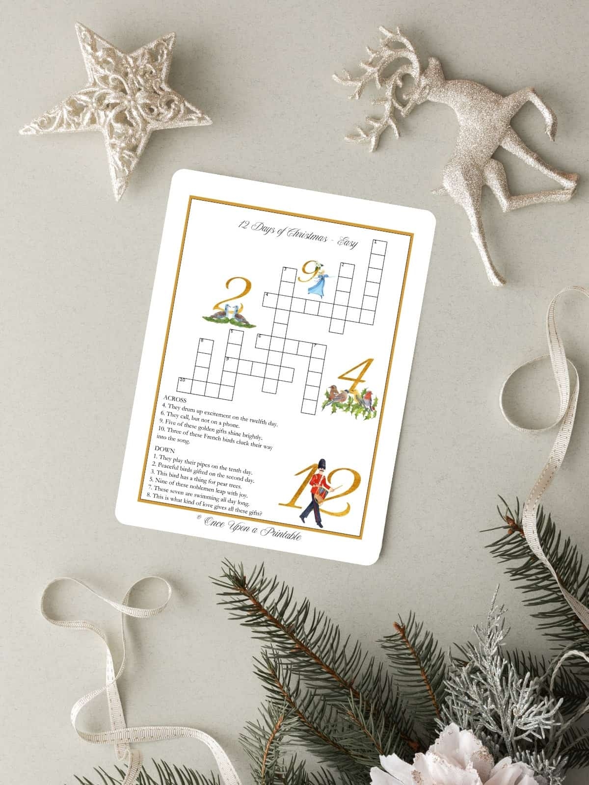 12 Days Of Christmas Crossword Puzzles Free Printable Once Upon A Printable 12 Days Of Christmas Crossword Puzzles Free Printable Once Upon A Printable
