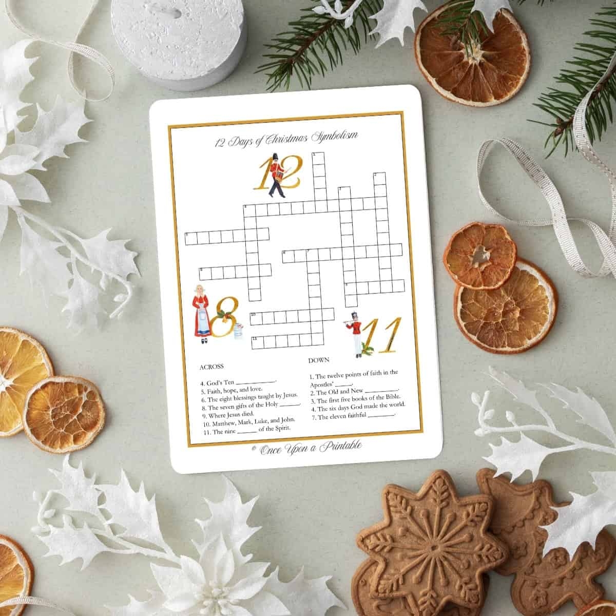 12 days of christmas crossword puzzles free printable once upon a printable