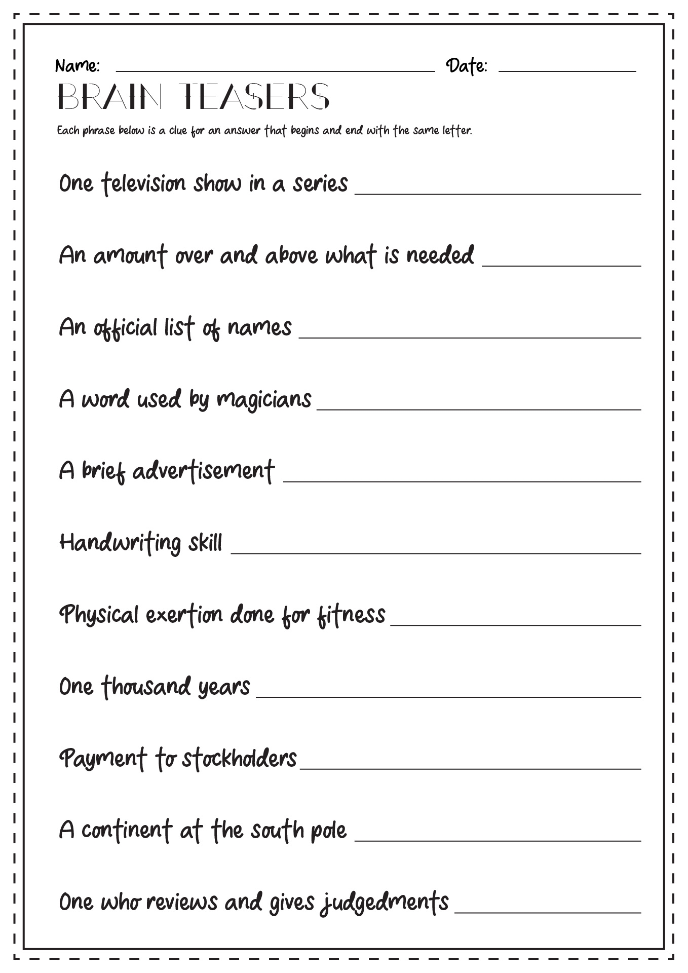 12 Printable Brain Teaser Worksheets Free PDF At Worksheeto 12 Printable Brain Teaser Worksheets Free PDF At Worksheeto