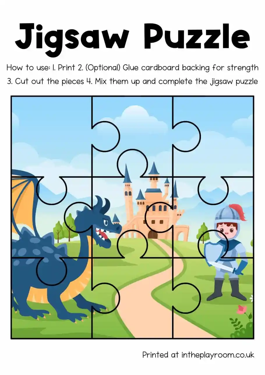 16 free printable jigsaw puzzles for kids in the playroom