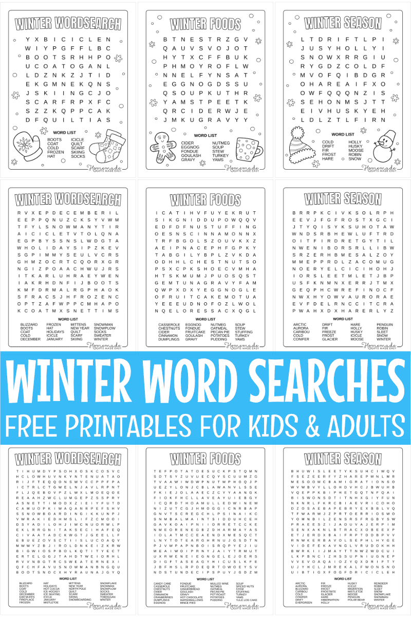 Winter Puzzles Printable Winter Puzzles Printable