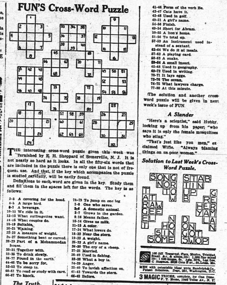 1914 The Year In Crosswords T Campbell s Grid 1914 The Year In Crosswords T Campbell s Grid
