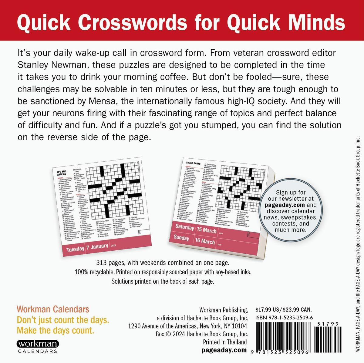 2025 Mensa 10 Minute Crossword Puzzles Page A Day Calendar By Stanley Newman Workman Calendars Content Bookstore 2025 Mensa 10 Minute Crossword Puzzles Page A Day Calendar By Stanley Newman Workman Calendars Content Bookstore