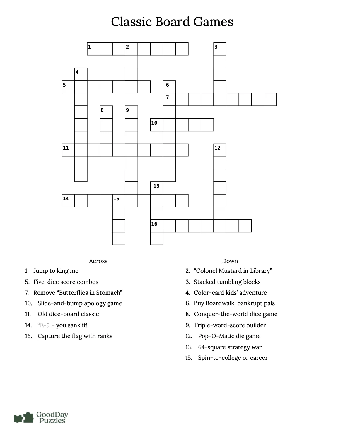 25 Crossword Puzzles Download Print GoodDay Puzzles 25 Crossword Puzzles Download Print GoodDay Puzzles