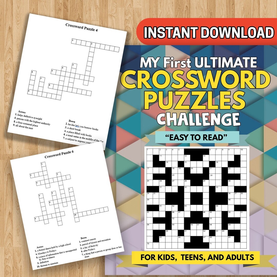 25 Crossword Puzzles Pages Instant Download My First Ultimate Crossword Puzzles Challenge For Kids Teens And Adults Sharpen Your Mind Etsy 25 Crossword Puzzles Pages Instant Download My First Ultimate Crossword Puzzles Challenge For Kids Teens And Adults Sharpen Your Mind Etsy