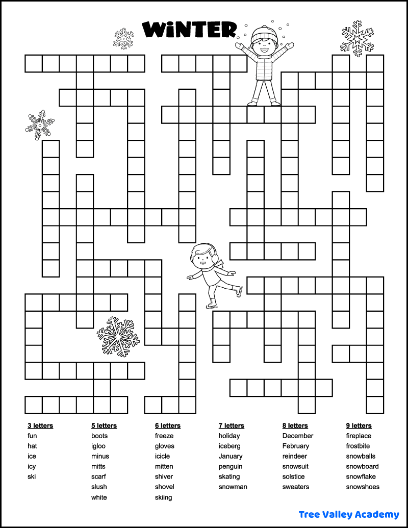27 Printable Winter Word Puzzles Tree Valley Academy 27 Printable Winter Word Puzzles Tree Valley Academy