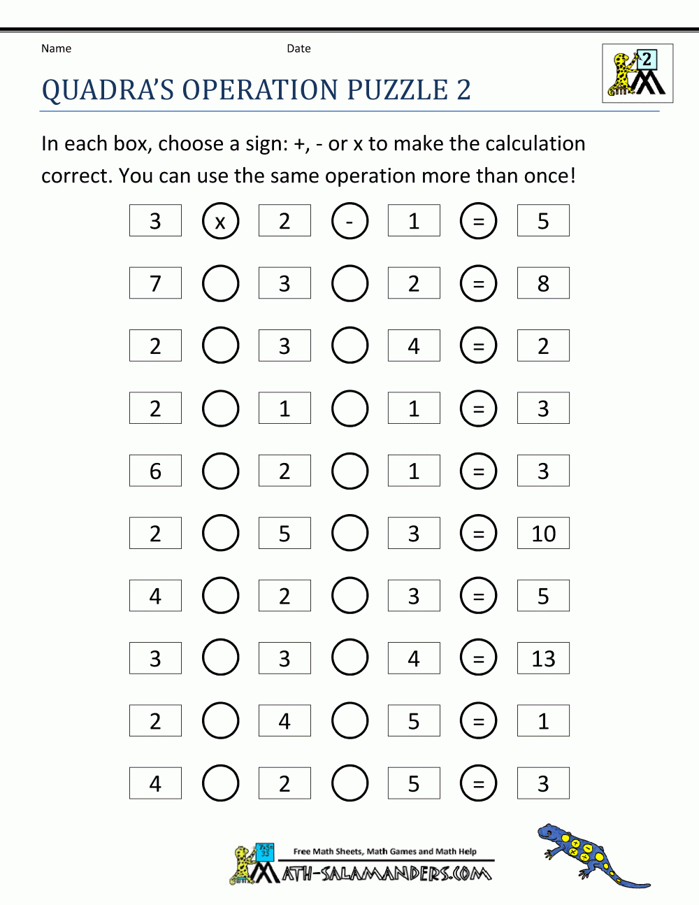 2nd Grade Math Puzzles 2nd Grade Math Puzzles