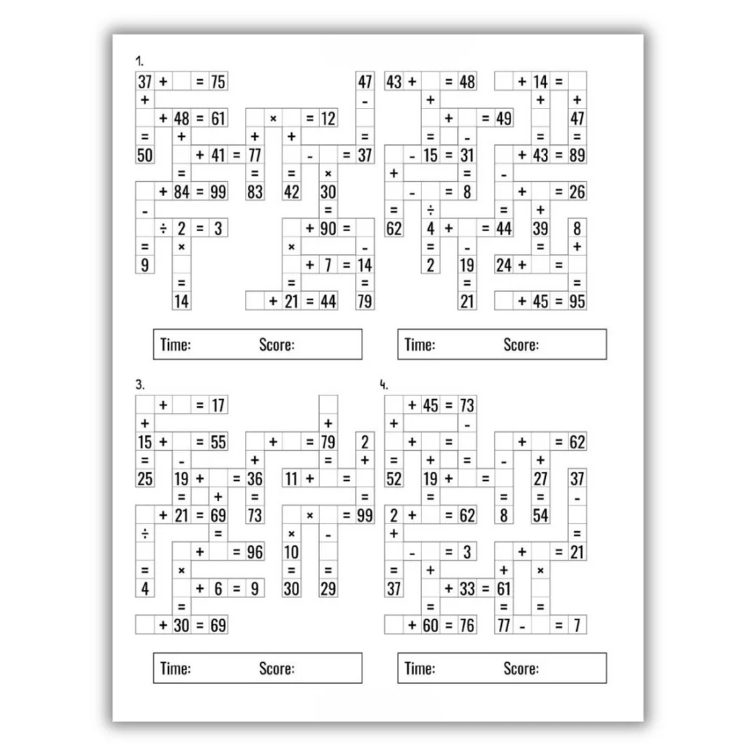 300 Math CrossWord Puzzles Addition Subtraction Multiplication And Lay It Flat Publishing Group 300 Math CrossWord Puzzles Addition Subtraction Multiplication And Lay It Flat Publishing Group