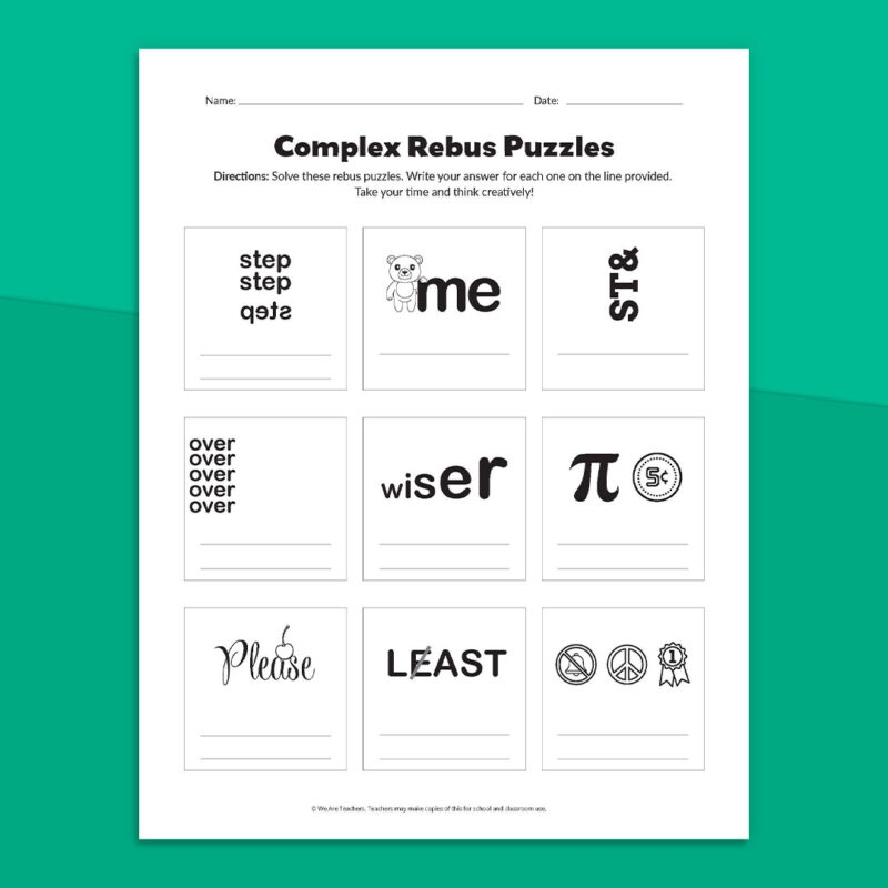 36 Rebus Puzzles With Answers Free Printable 36 Rebus Puzzles With Answers Free Printable