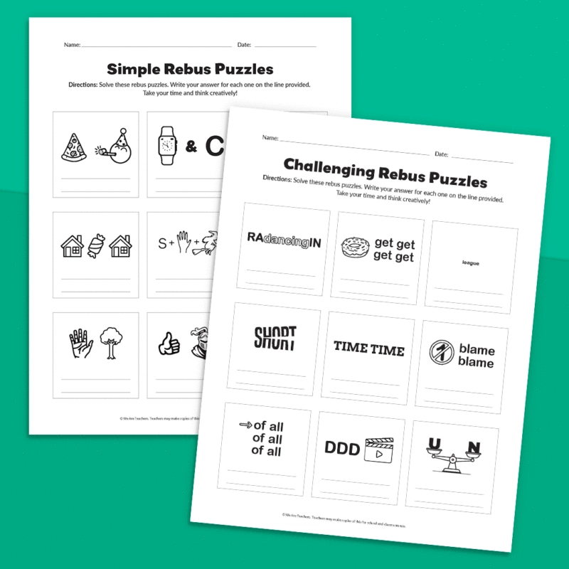 36 Rebus Puzzles With Answers Free Printable 36 Rebus Puzzles With Answers Free Printable
