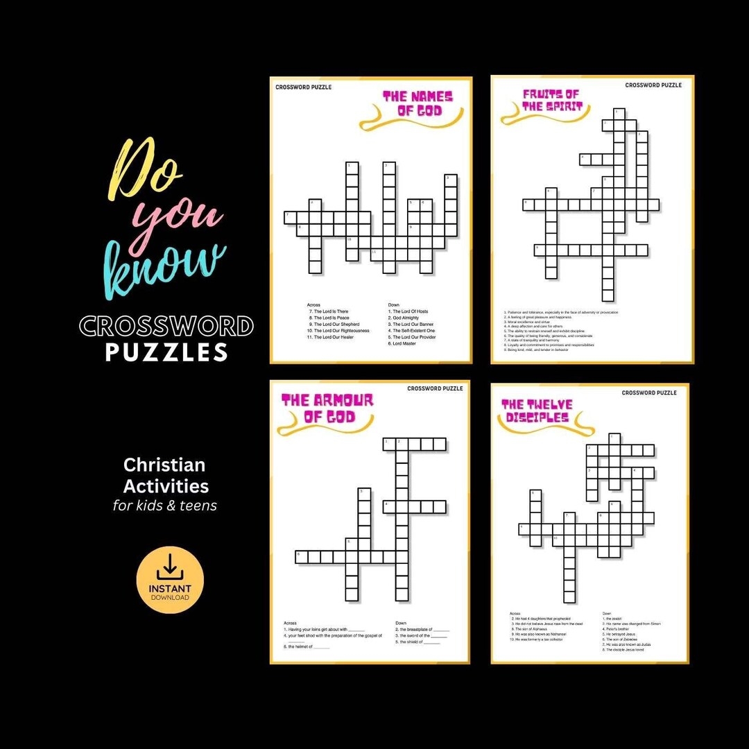 4 Bible Crossword Puzzle Printable Christian Church Game Bible Study Quiz Kids Sunday School Fun Activity Religious Lesson Word Search Etsy 4 Bible Crossword Puzzle Printable Christian Church Game Bible Study Quiz Kids Sunday School Fun Activity Religious Lesson Word Search Etsy