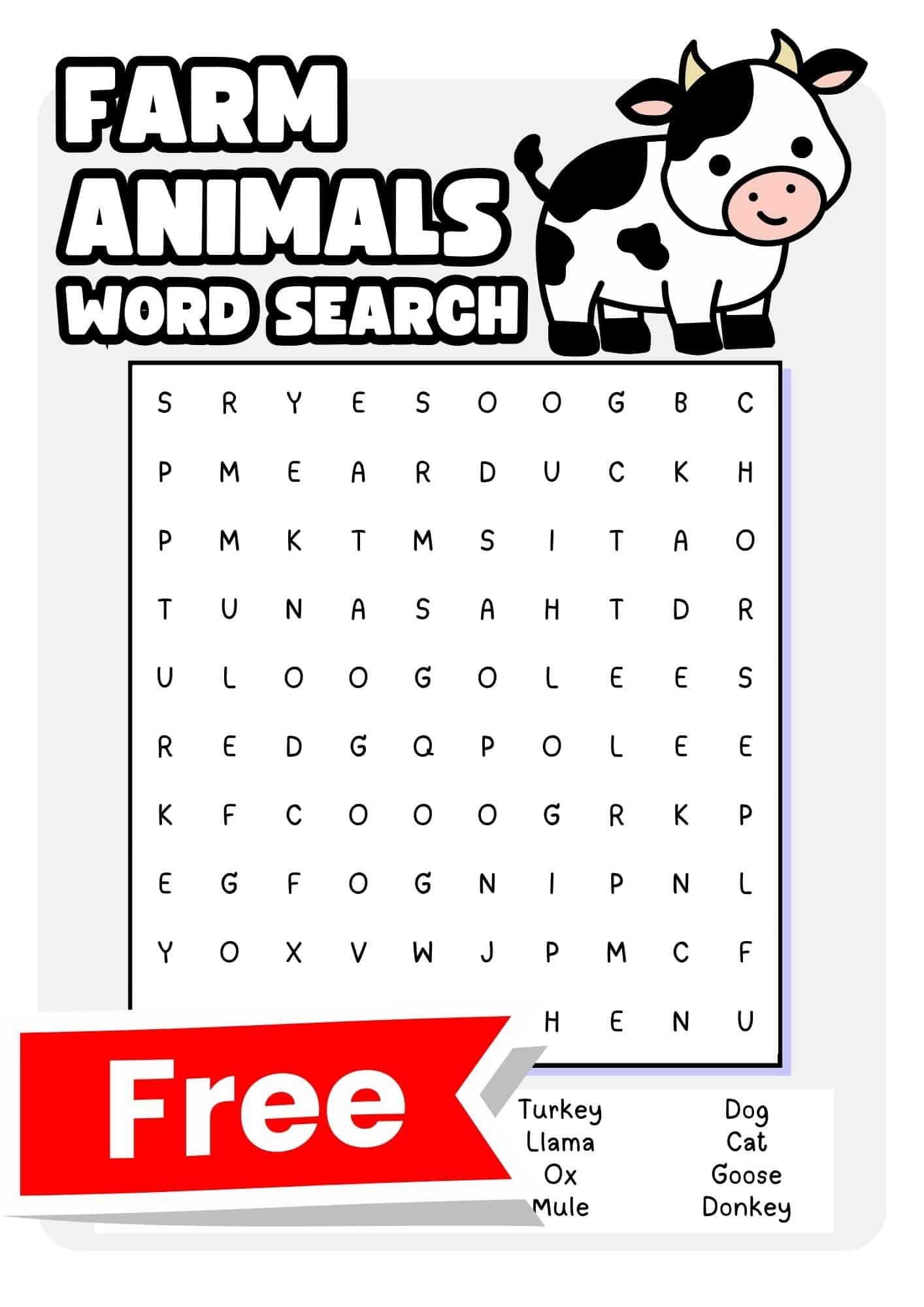 Simple Word Search Puzzles Printable