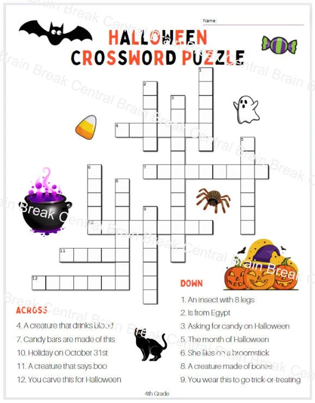 Crossword Puzzles For 4th Graders Printable Crossword Puzzles For 4th Graders Printable