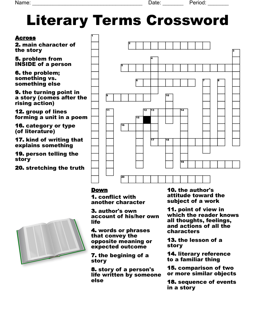 6th Grade ELA Terms Crossword WordMint 6th Grade ELA Terms Crossword WordMint