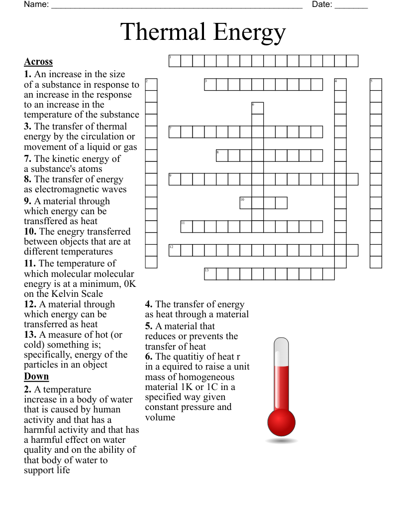 6th Grade Energy Vocabulary Crossword WordMint 6th Grade Energy Vocabulary Crossword WordMint