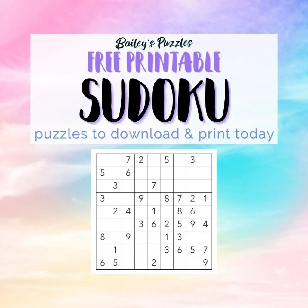 Printable Free Sudoku Puzzles Printable Free Sudoku Puzzles