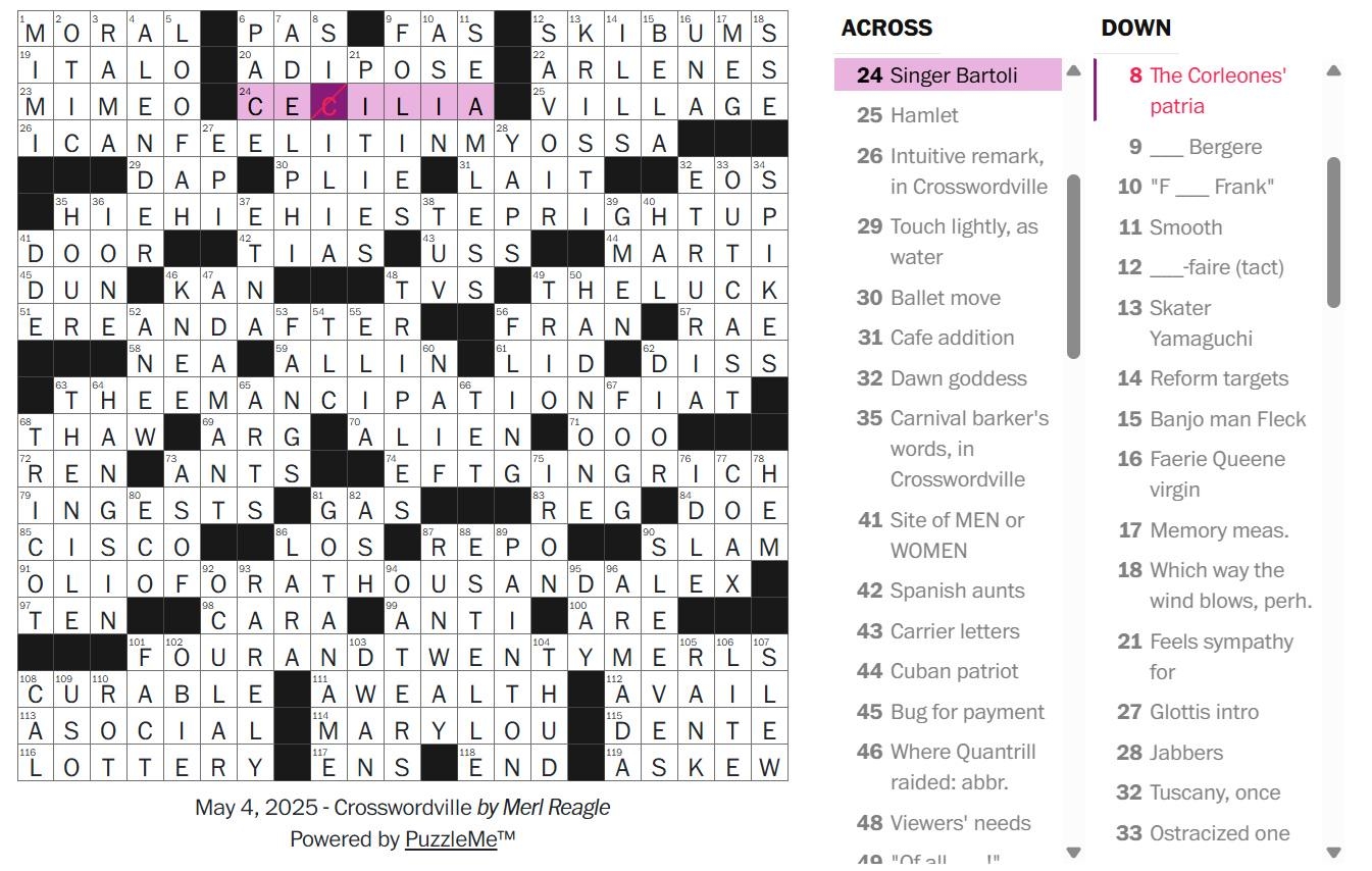 Actual Error In WaPo Merl Reagle For May 4th R crossword Actual Error In WaPo Merl Reagle For May 4th R crossword