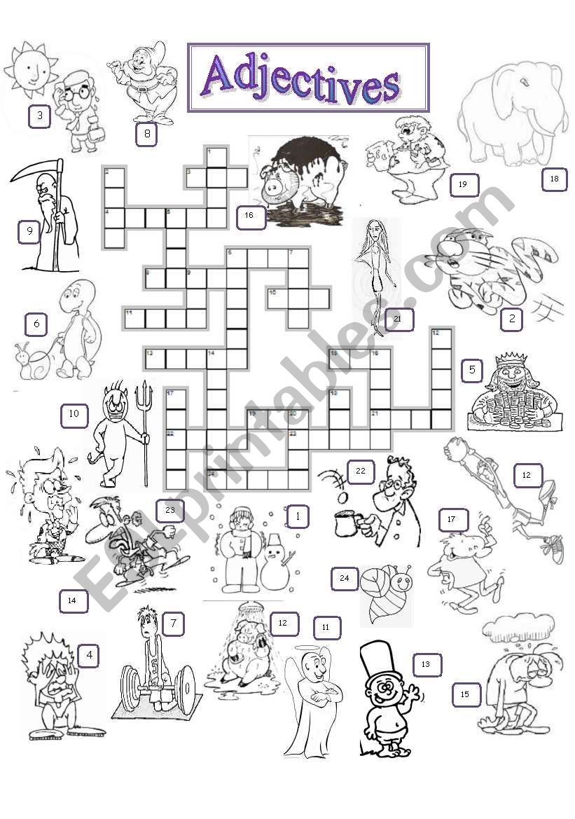 Adjectives Crossword ESL Worksheet By Chino182 Adjectives Crossword ESL Worksheet By Chino182
