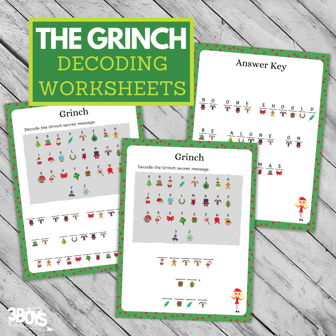 Adorable And Fun Grinch Decoding Worksheets