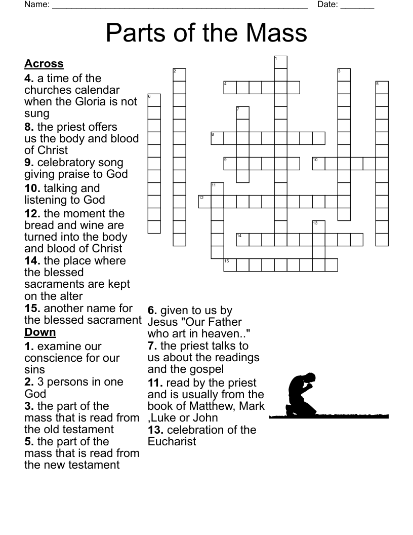 ALTAR SERVER CROSSWORD PUZZLE WordMint