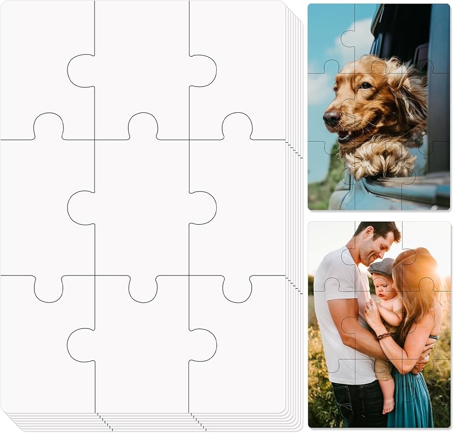 Amazon 10 Sheets Blank Puzzles 5 1x3 5 Inch All White Puzzle Blank Puzzles To Print On DIY Puzzle Printable Puzzles Thermal Transfer Blank Jigsaw Puzzles For Kids Brain Game Toys Games