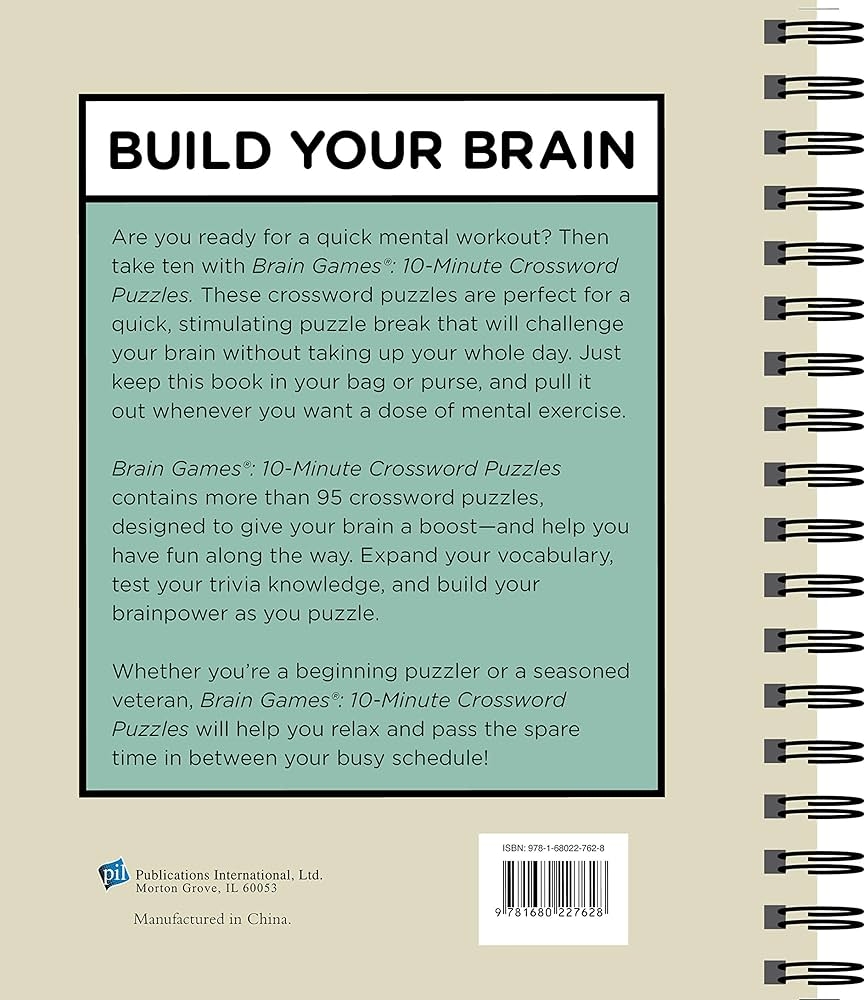 Amazon Brain Games 10 Minute Crossword Puzzles 9781680227628 Publications International Ltd Brain Games Books Amazon Brain Games 10 Minute Crossword Puzzles 9781680227628 Publications International Ltd Brain Games Books
