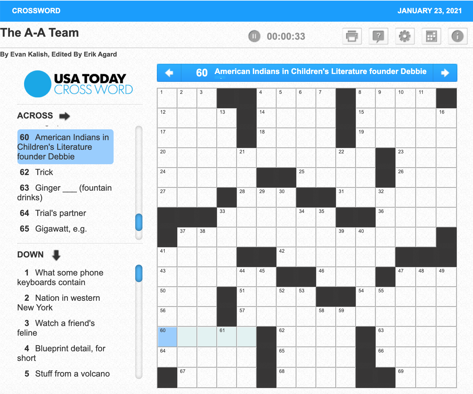 Usa Printable Crossword Puzzles