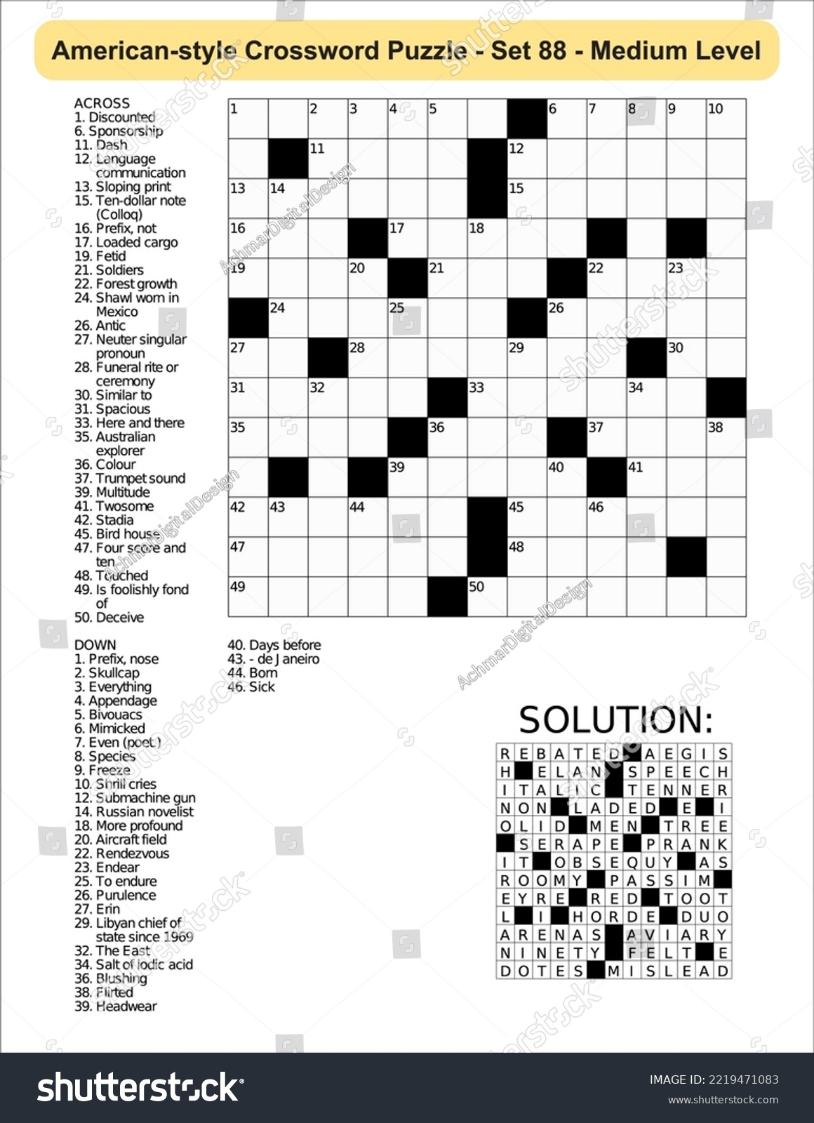 Blank Printable Crossword Puzzles
