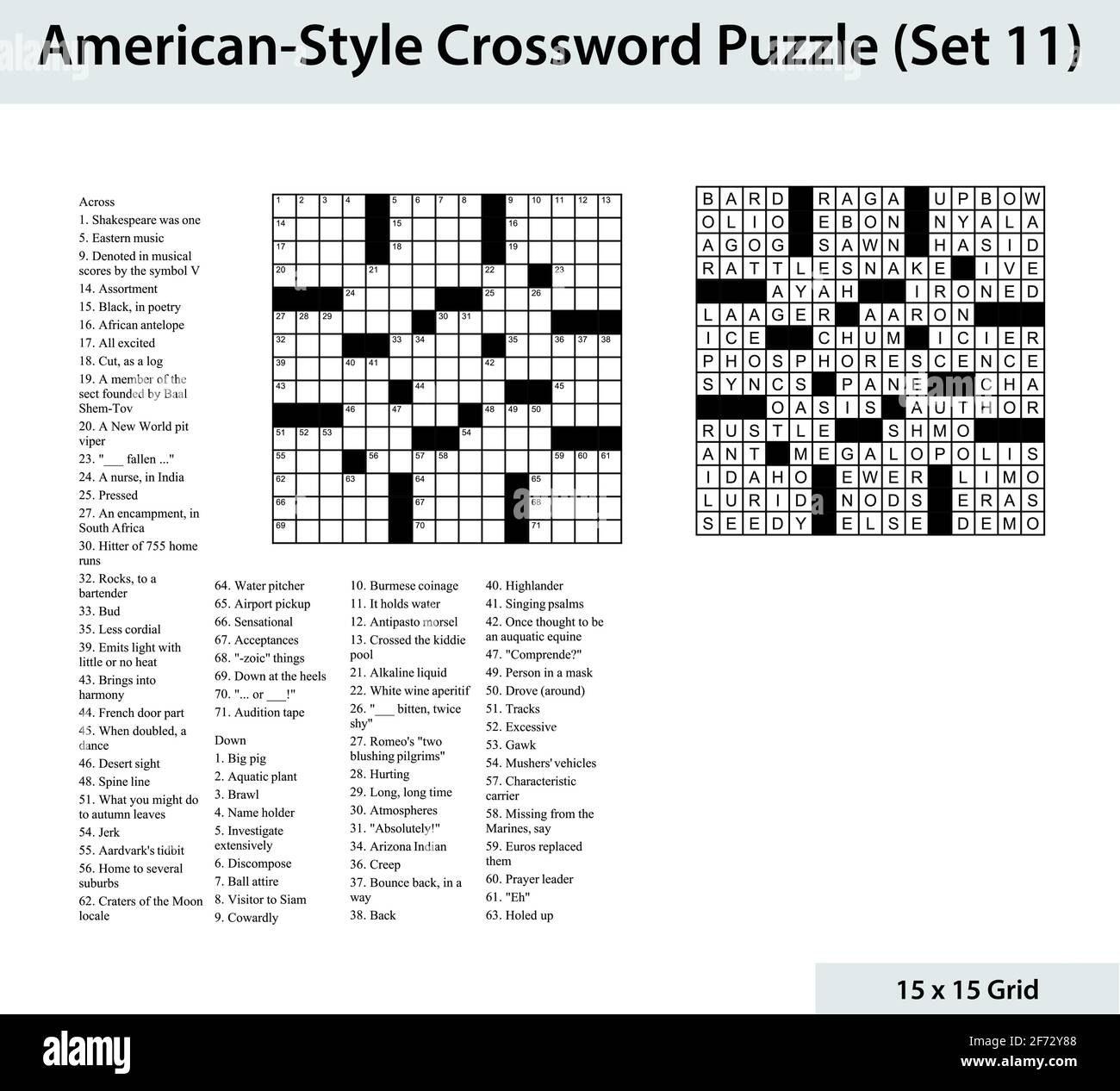 American Style Crossword Puzzle With A 15 X 15 Grid Includes Blank Crossword Grid Clues And Solution Stock Vector Image Art Alamy American Style Crossword Puzzle With A 15 X 15 Grid Includes Blank Crossword Grid Clues And Solution Stock Vector Image Art Alamy