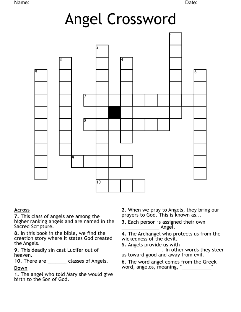Angel Crossword WordMint Angel Crossword WordMint
