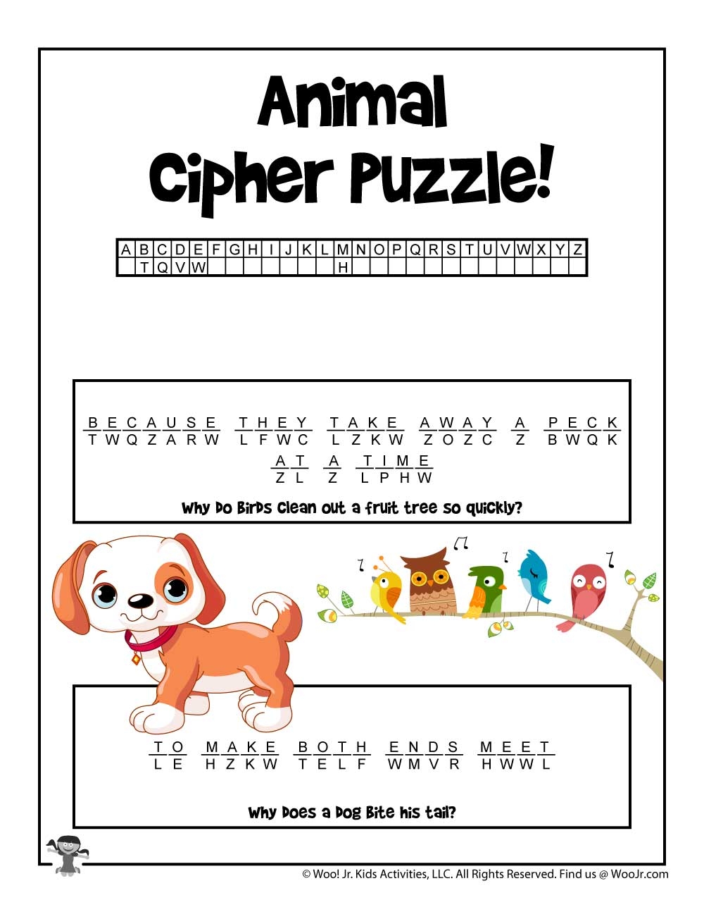 Animal Cryptogram Word Puzzles Woo Jr Kids Activities Children s Publishing Animal Cryptogram Word Puzzles Woo Jr Kids Activities Children s Publishing
