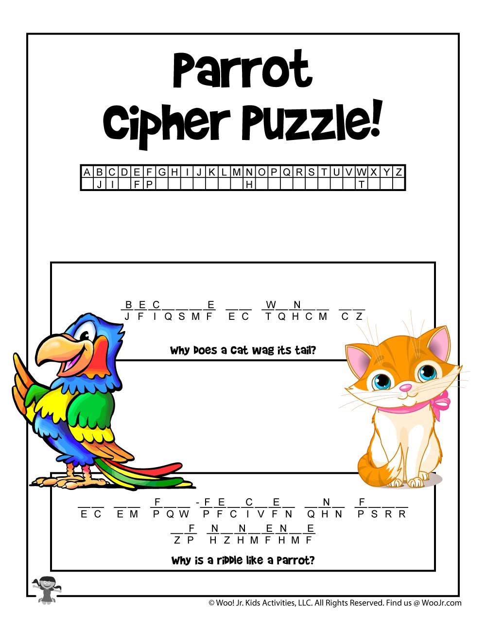 Animal Cryptogram Word Puzzles Woo Jr Kids Activities Children s Publishing Animal Cryptogram Word Puzzles Woo Jr Kids Activities Children s Publishing