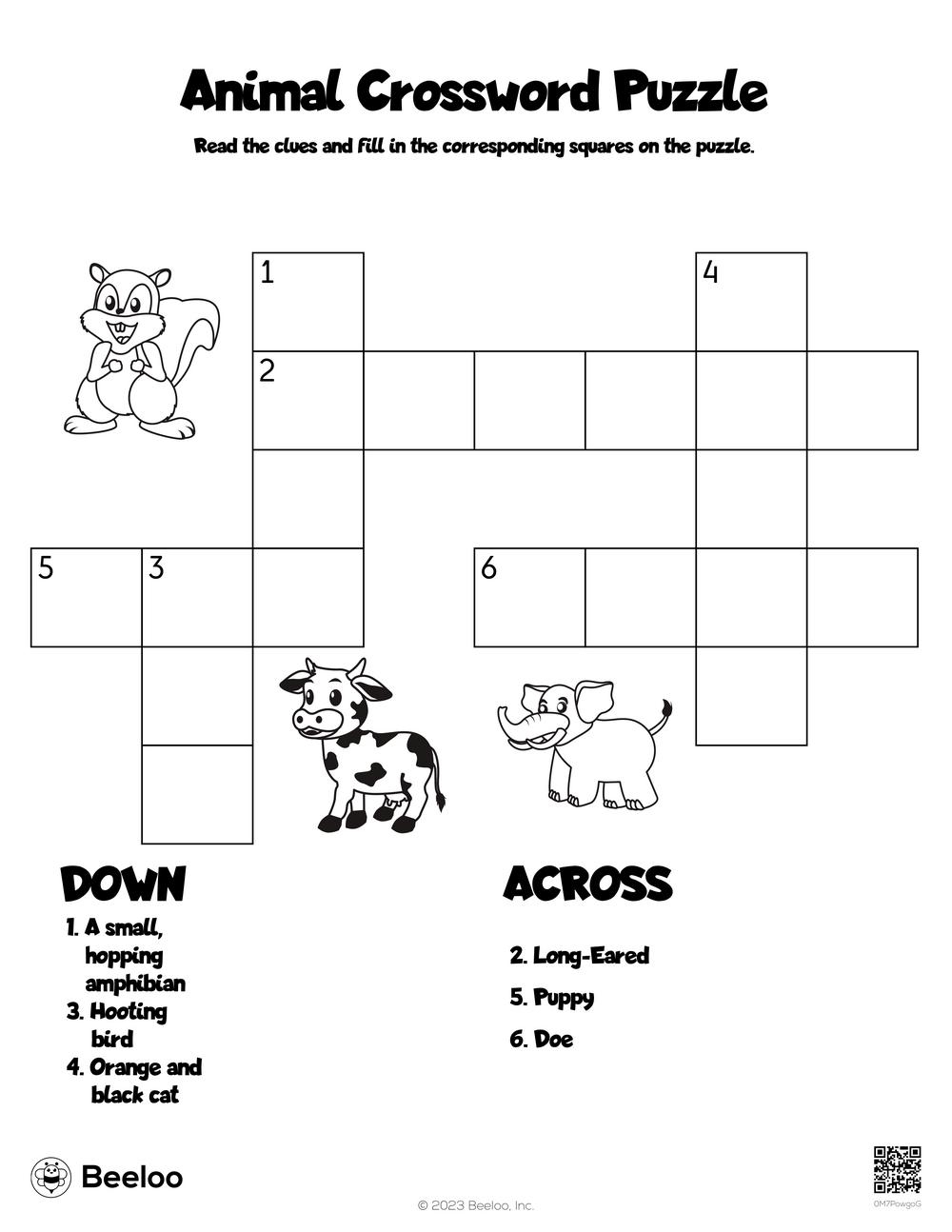 Animal themed Crossword Puzzles Beeloo Printable Crafts And Worksheets Library Animal themed Crossword Puzzles Beeloo Printable Crafts And Worksheets Library