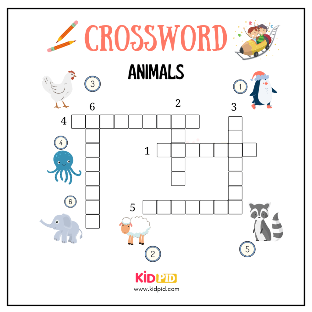 Animals Crosswords Worksheet For Grade 2 Kidpid Animals Crosswords Worksheet For Grade 2 Kidpid