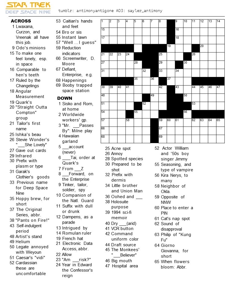 Antigone The DS9 Crossword Is Here This Is The First Antigone The DS9 Crossword Is Here This Is The First