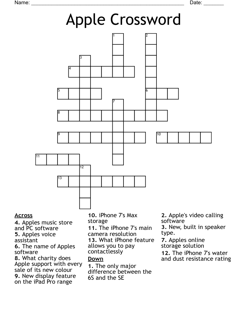 Apple Crossword WordMint Apple Crossword WordMint