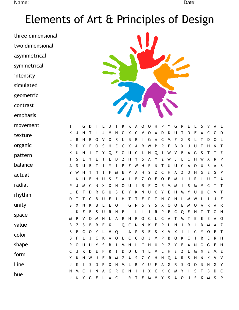 Crossword Puzzles For Art Class Printable