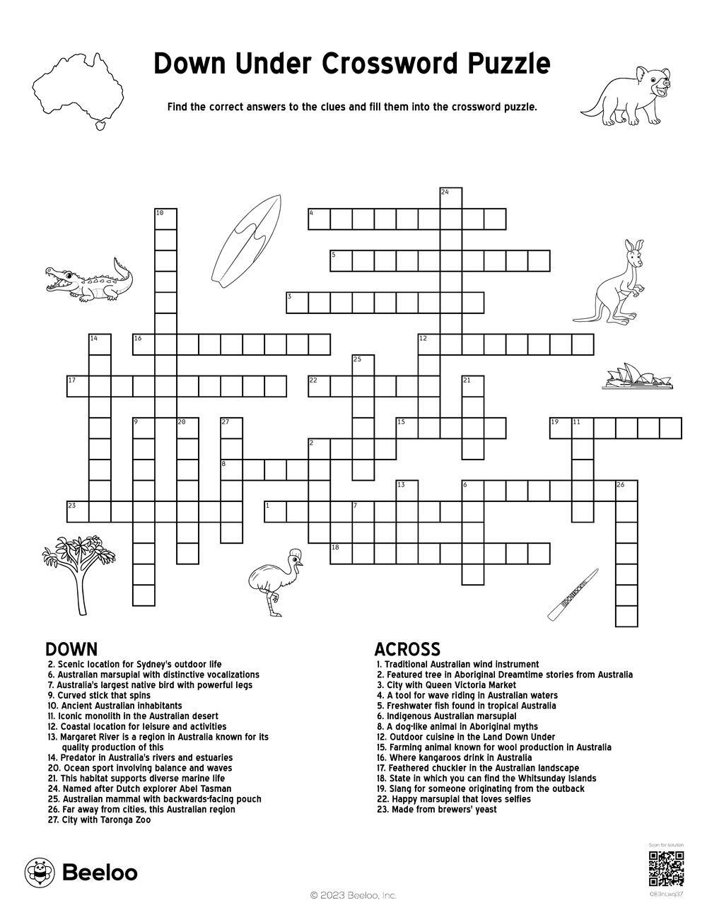 Printable Crossword Puzzles With Answers Printable Crossword Puzzles With Answers