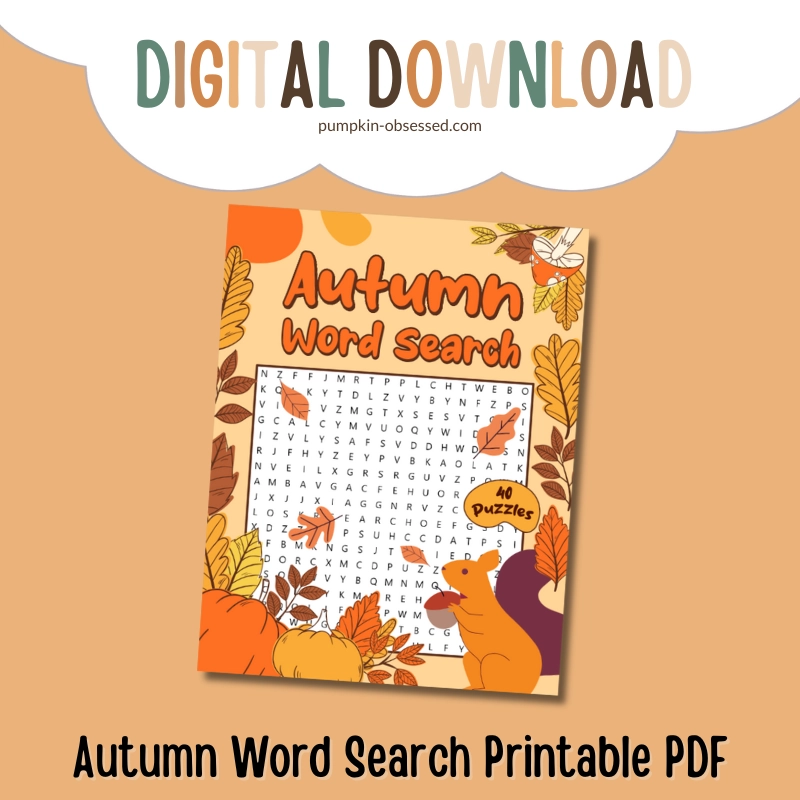 Autumn Word Search Printable PDF Pumpkin Obsessed Autumn Word Search Printable PDF Pumpkin Obsessed