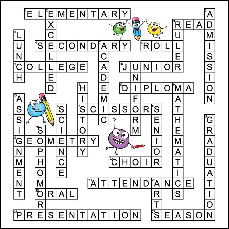 Back To School Crossword Middle School Tree Valley Academy Back To School Crossword Middle School Tree Valley Academy