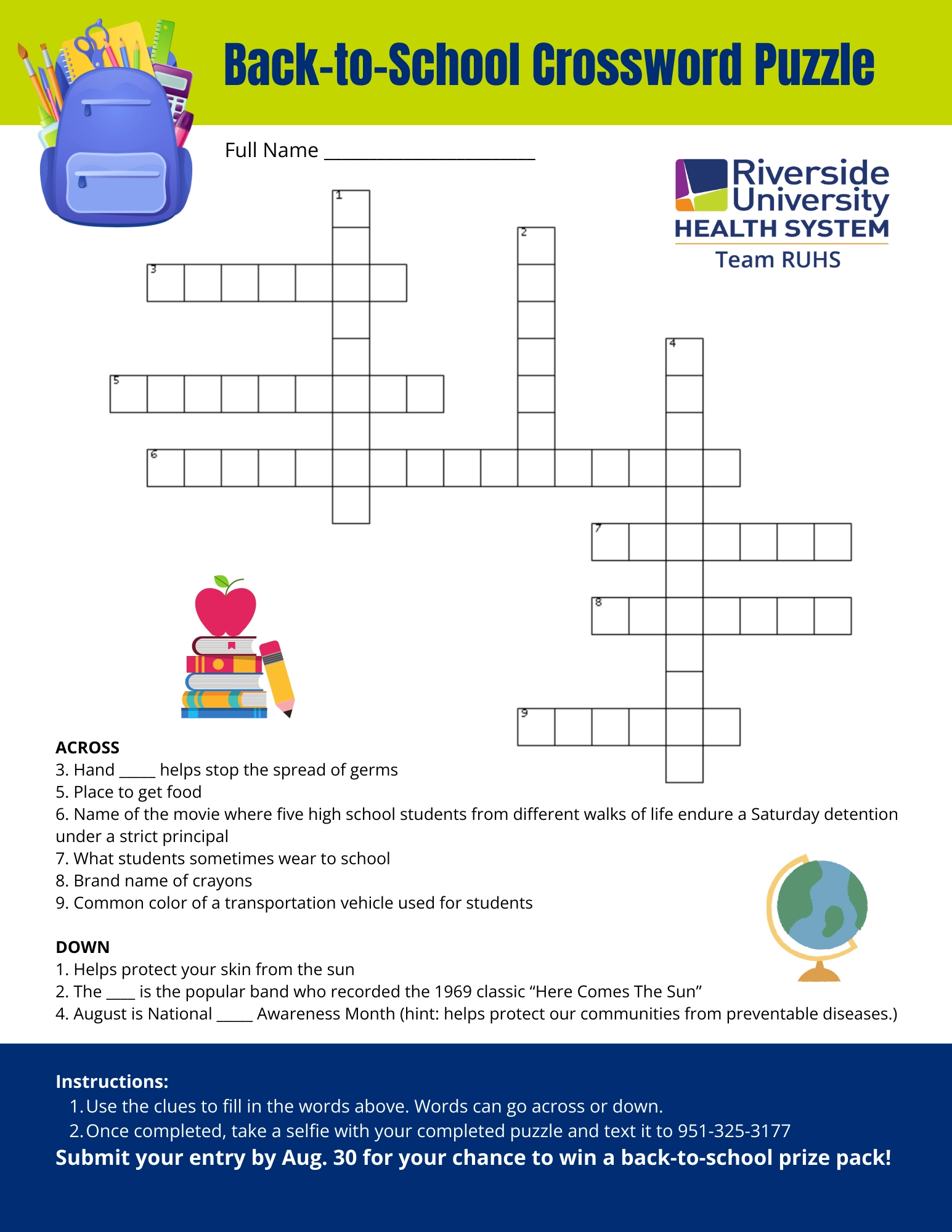 Back To School Crossword Puzzles Printable Back To School Crossword Puzzles Printable