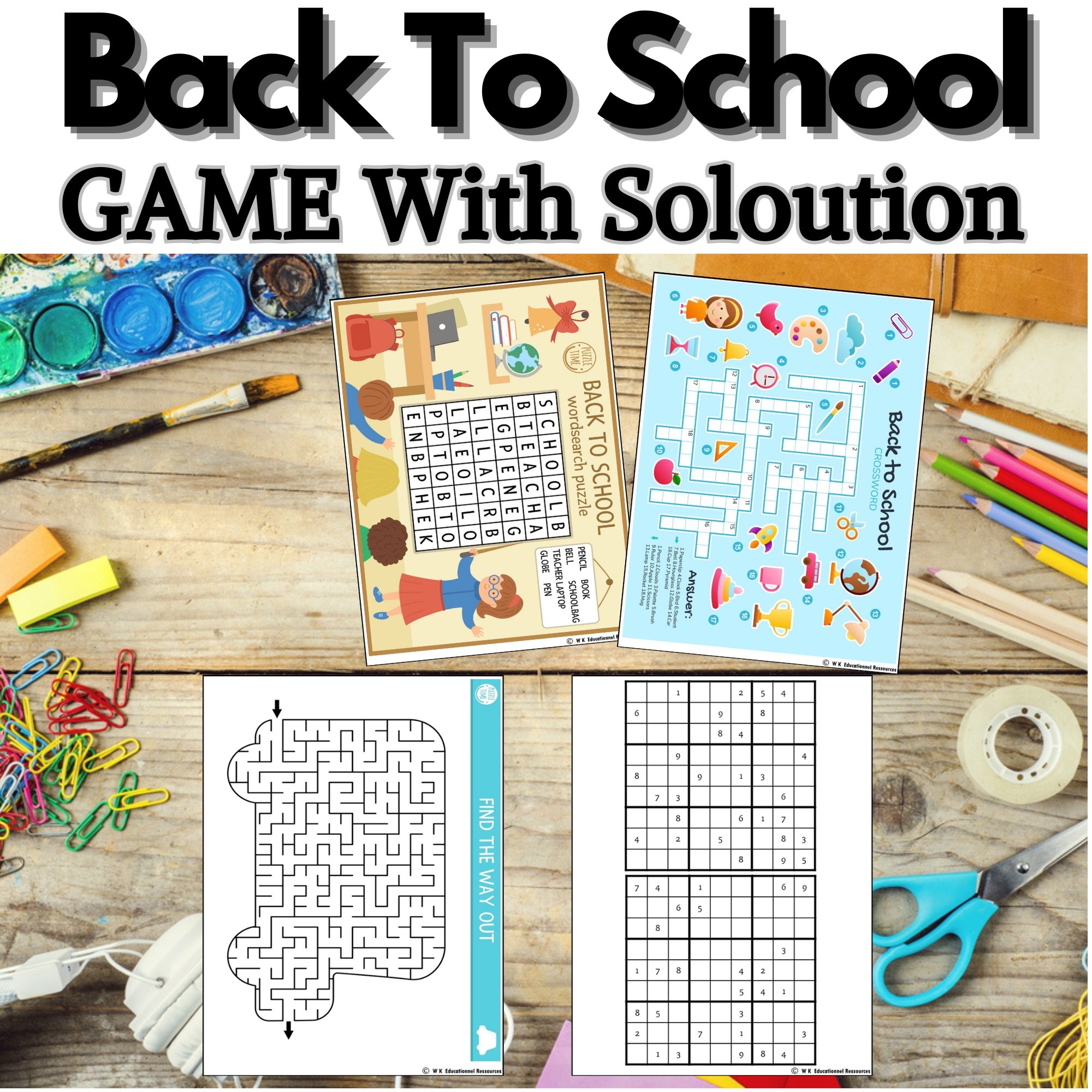 Back To School Game Crossword Word Search Maze Sudoku Activities Printable Made By Teachers Back To School Game Crossword Word Search Maze Sudoku Activities Printable Made By Teachers