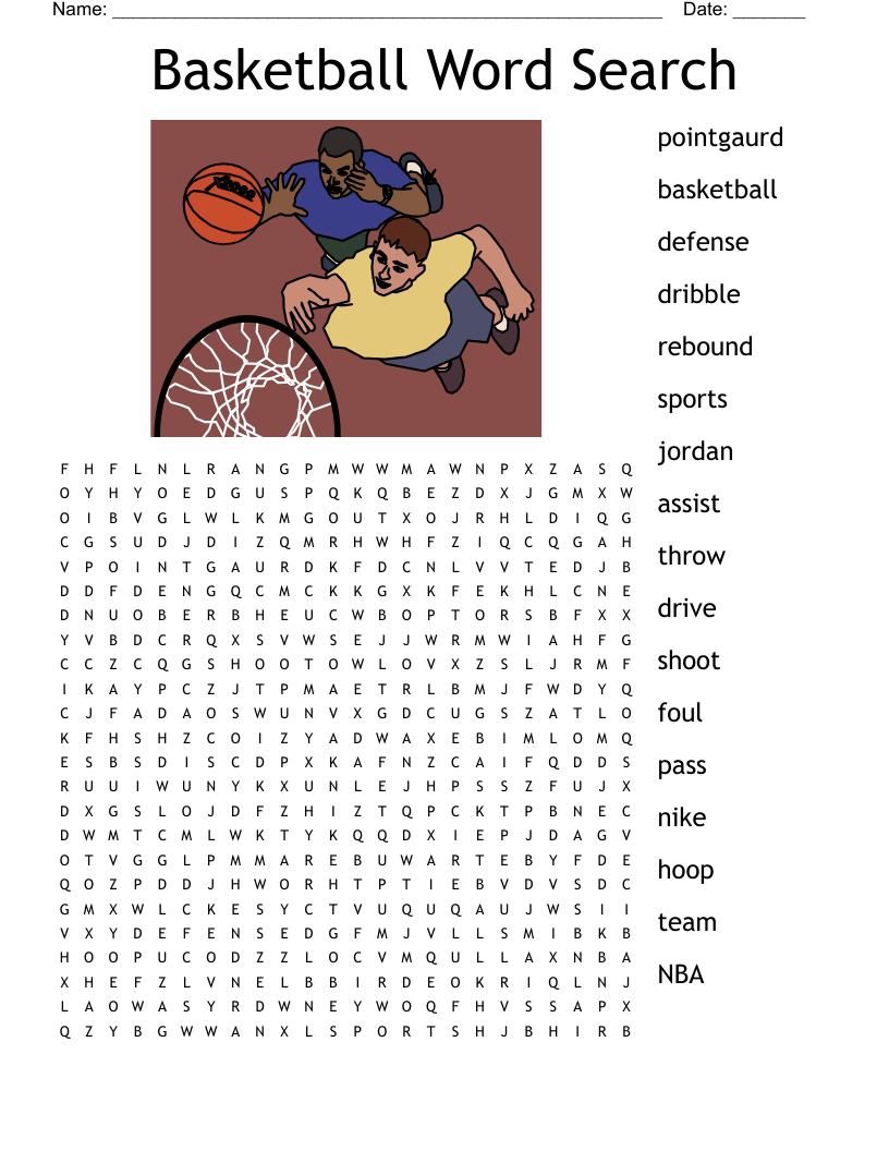 Basketball Crossword WordMint Basketball Crossword WordMint