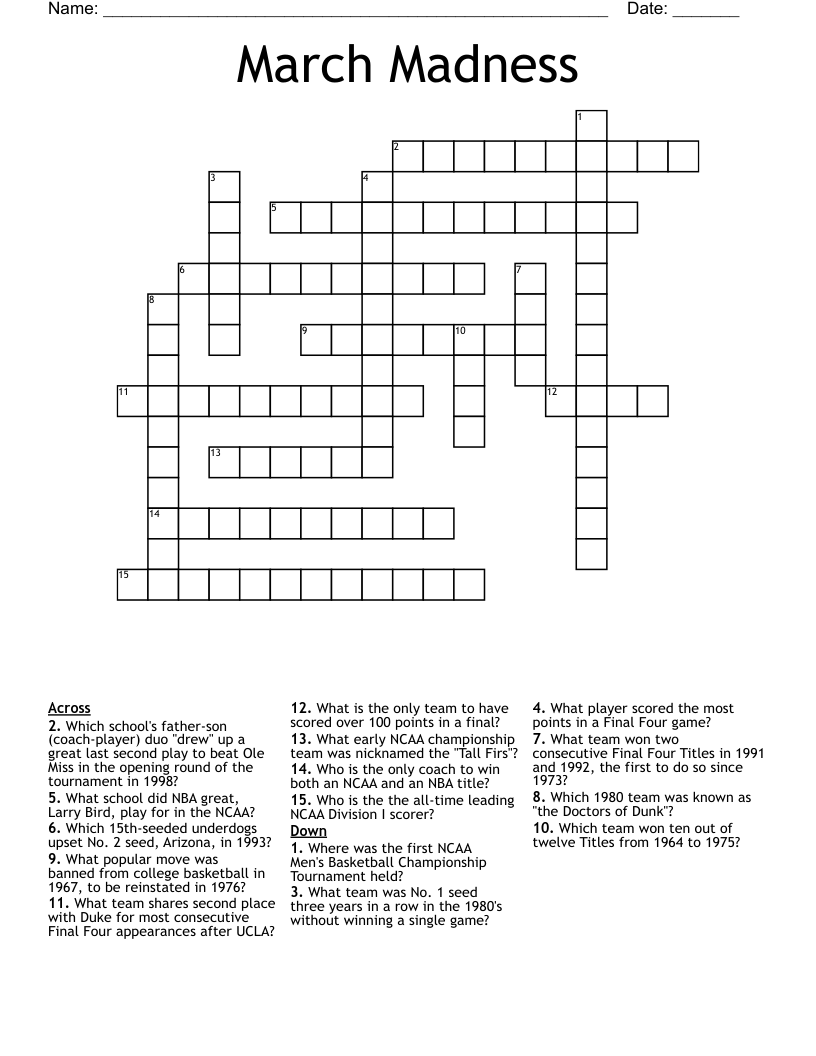 Basketball Crosswords Word Searches Bingo Cards WordMint