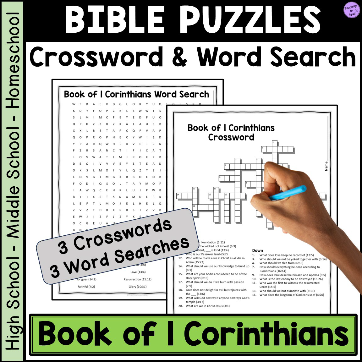 Bible Book Of 1 Corinthians Crossword Word Search Puzzle Activities Made By Teachers Bible Book Of 1 Corinthians Crossword Word Search Puzzle Activities Made By Teachers